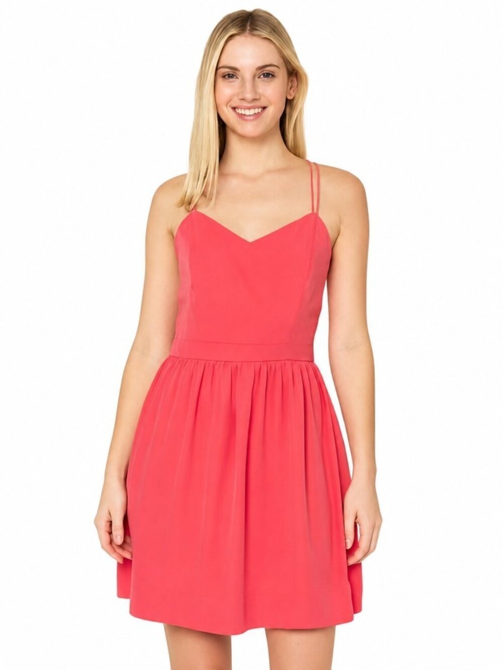 NWT Britt Ryan 100% Silk Watermelon Halter Dress - Size 8